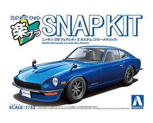 Aoshima Snap Kit 15CU-BE Nissan S30 Fairlady Z Custom (Blue Metallic) 1/32 Model Kit - A-Z Toy Hobby