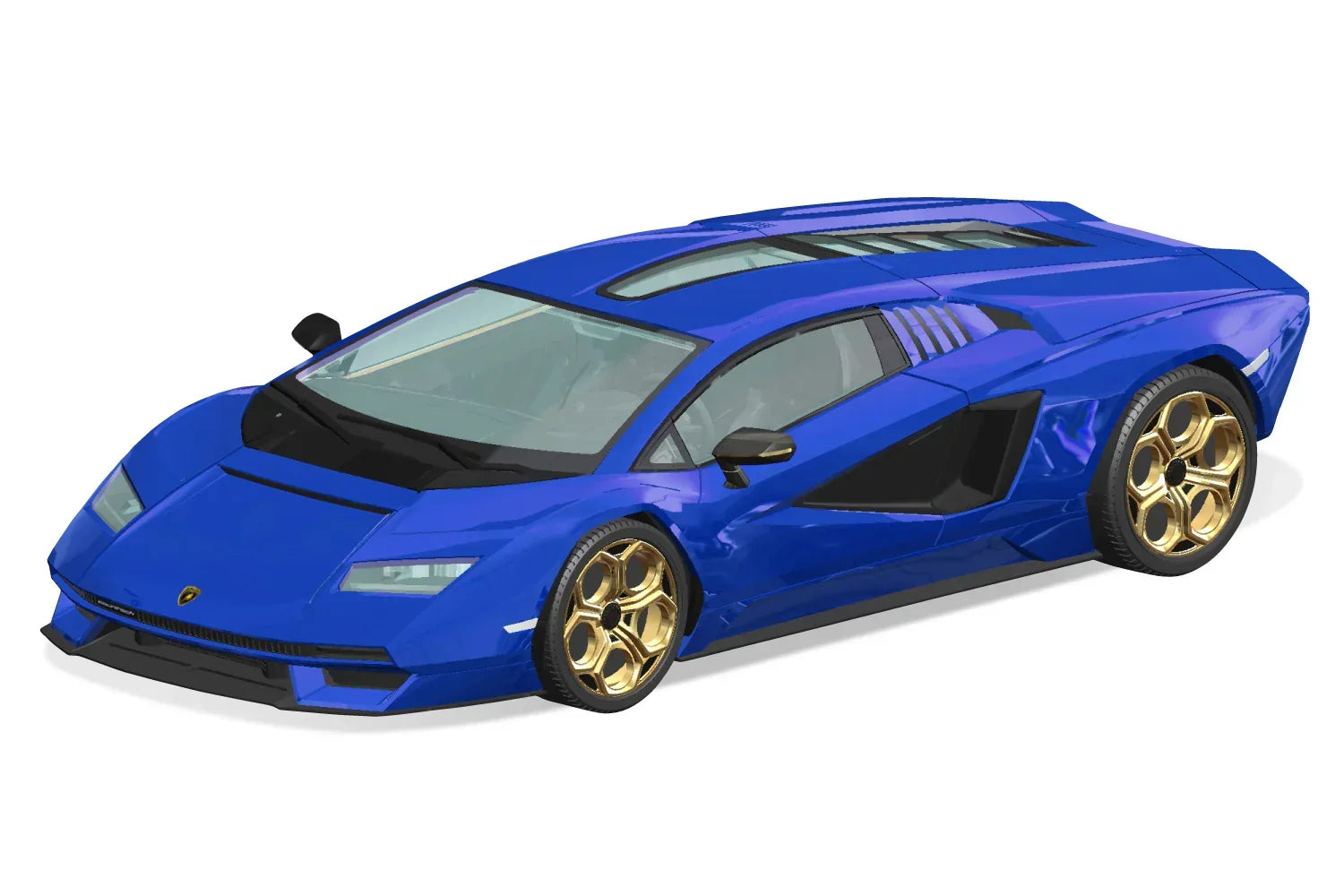 Aoshima Snap Kit 19-F Lamborghini Countach LPI 800-4 (Metallic Blue) 1/32 Model Kit