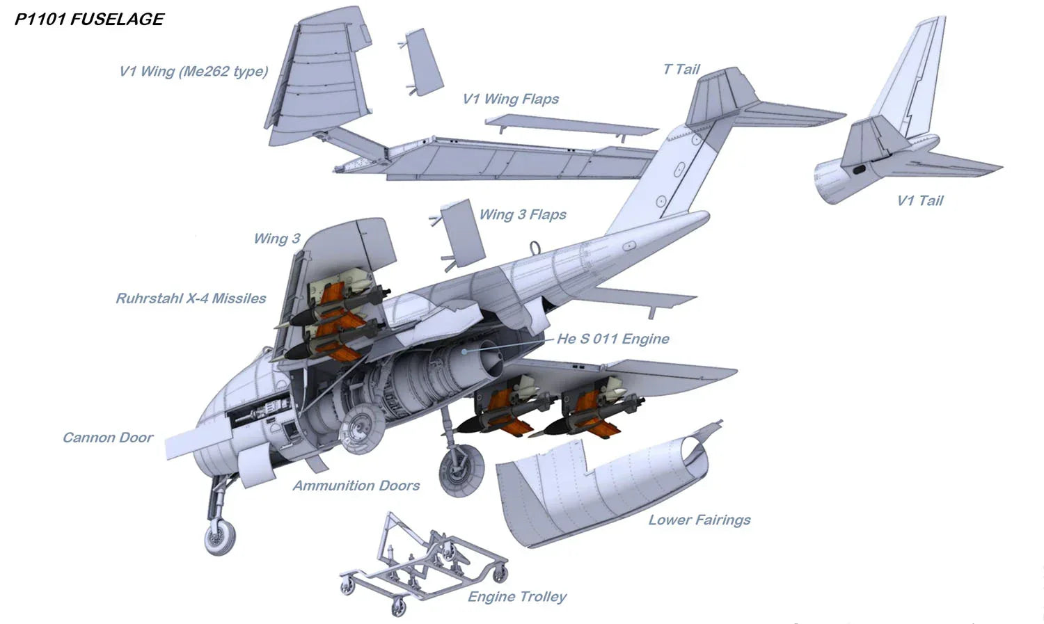Das Werk 32002 Messerschmitt P.1101 (2 in 1) 1/32 Model Kit - A-Z Toy Hobby