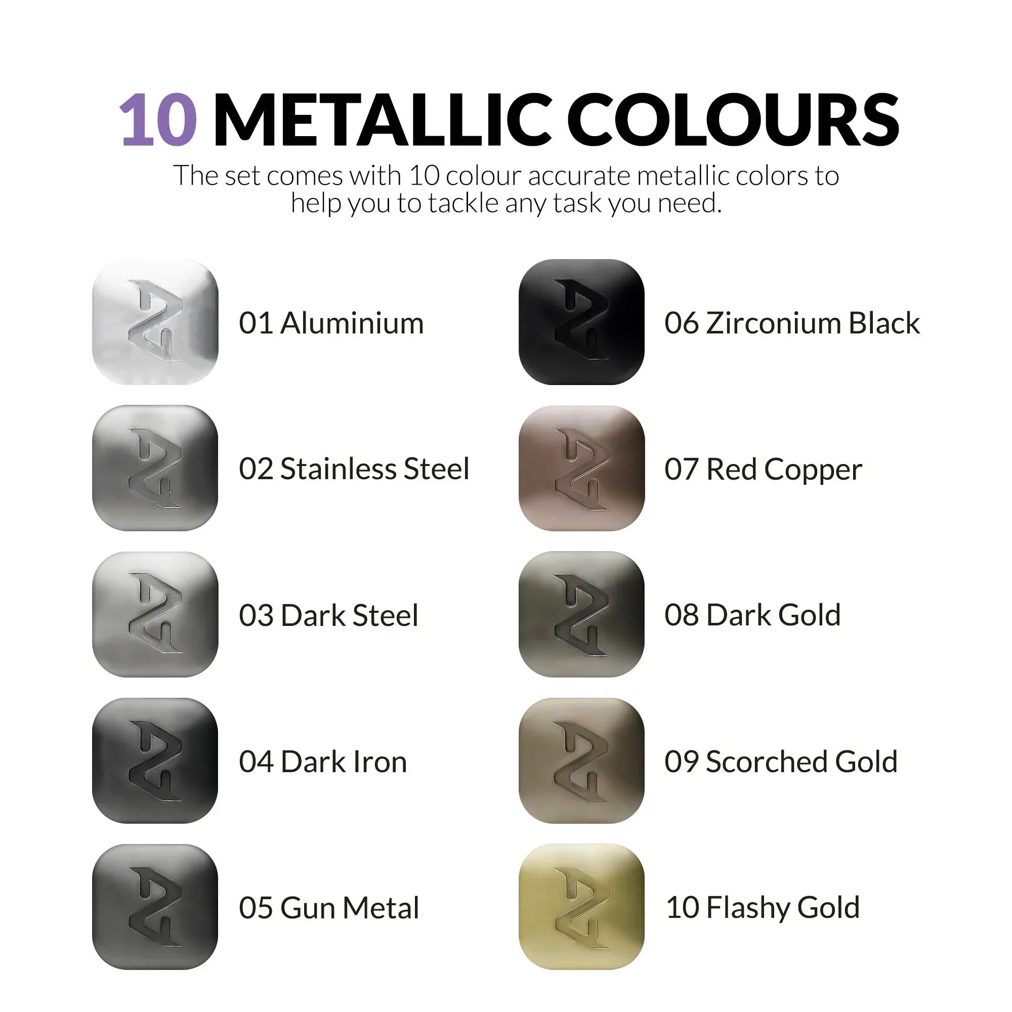 Gaahleri Metallic Marker Set - A-Z Toy Hobby