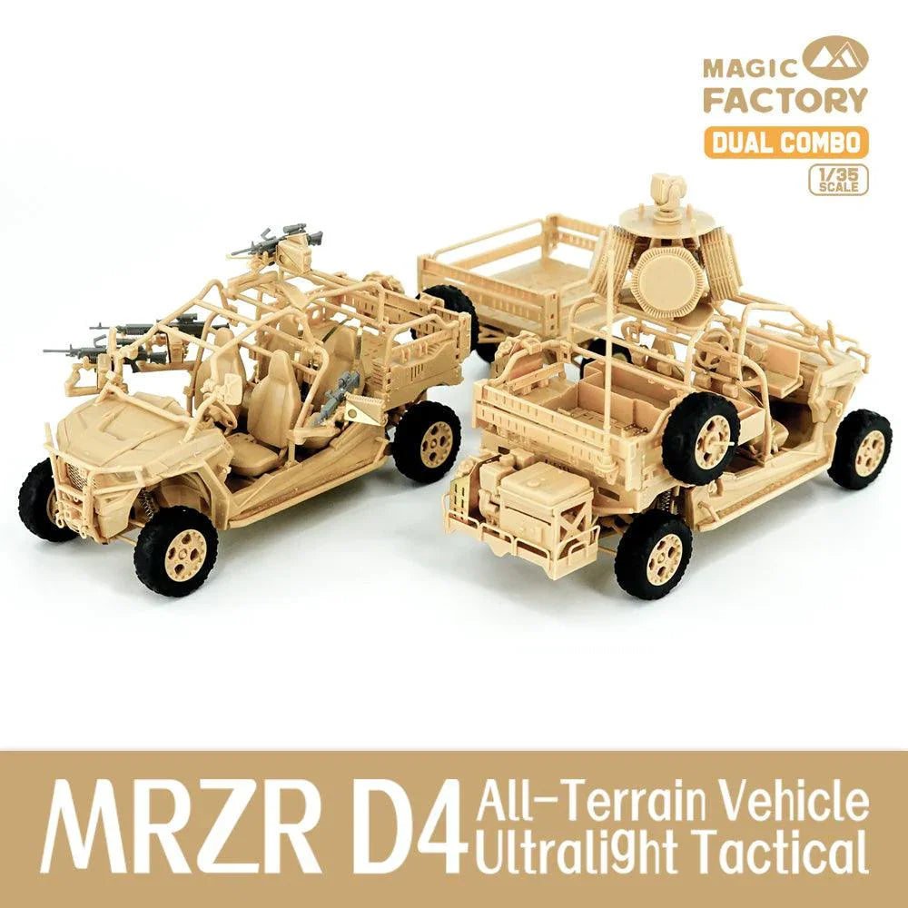 Magic Factory 2005 MRZR D4 Ultralight Tactical All Terrain Vehicle Dual Combo 1/35 Model Kit - A-Z Toy Hobby