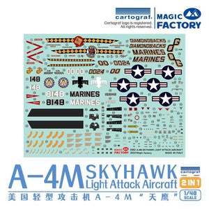 Magic Factory 5002 A-4M Skyhawk Light Attack Aircraft 1/48 Model Kit - A-Z Toy Hobby