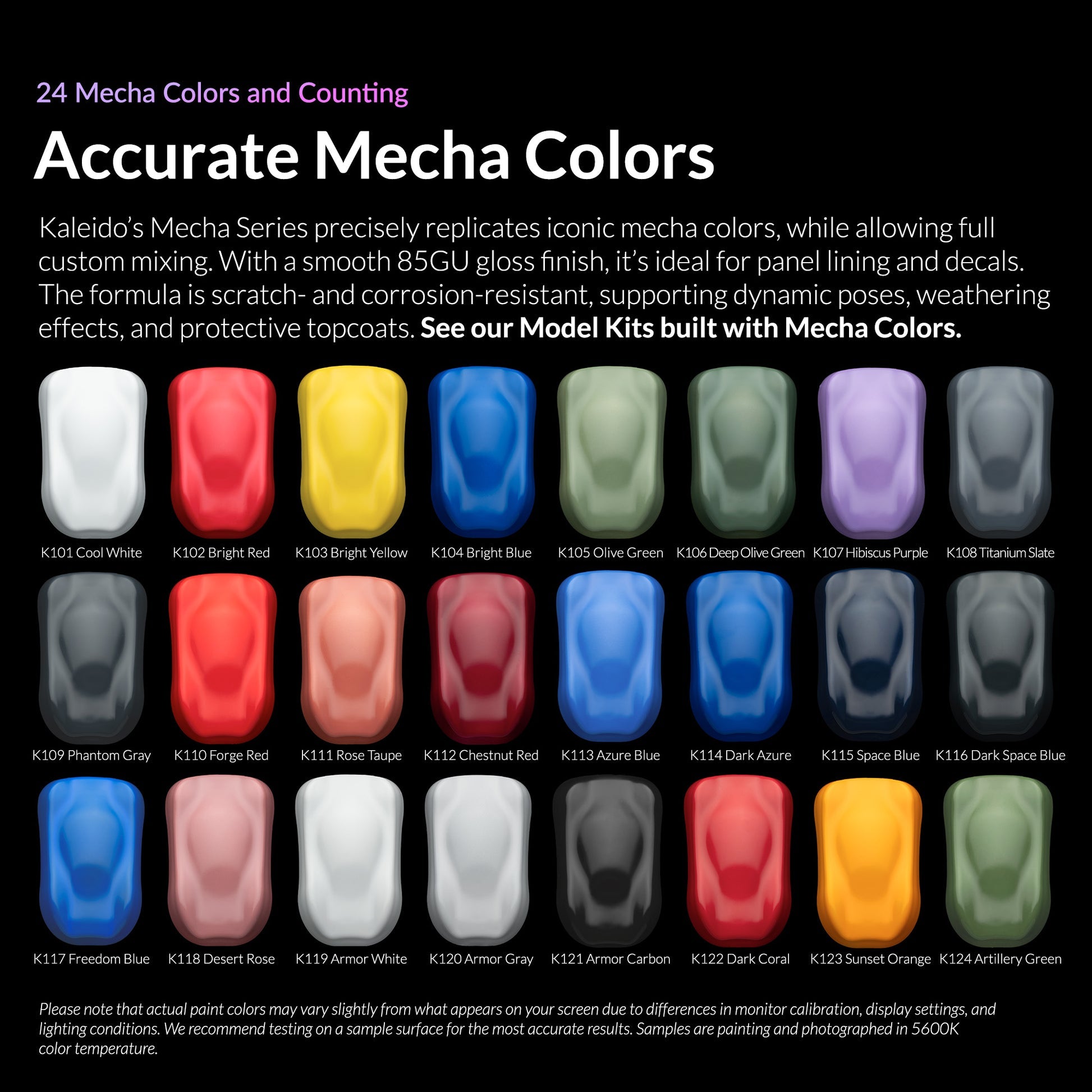 Kaleido 24 Mecha Colors Paint Set - A-Z Toy Hobby