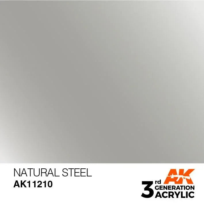 AK Interactive AK11210 3G Natural Steel Acrylic Paint 17ml - A-Z Toy Hobby