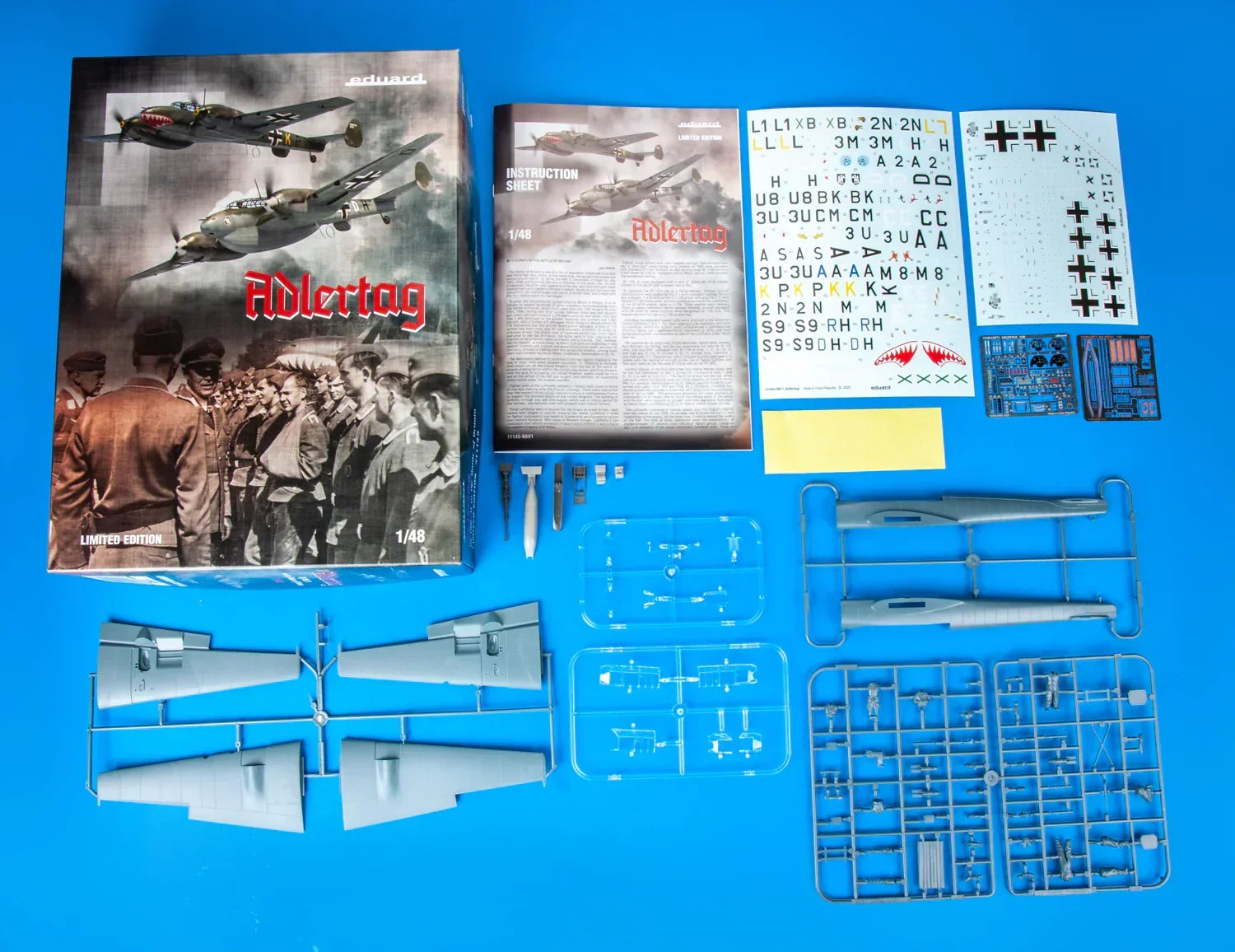 Eduard 11145 Bf 110C/D Adlertag German Heavy Fighter Limited Edition 1/48 Model Kit - A-Z Toy Hobby