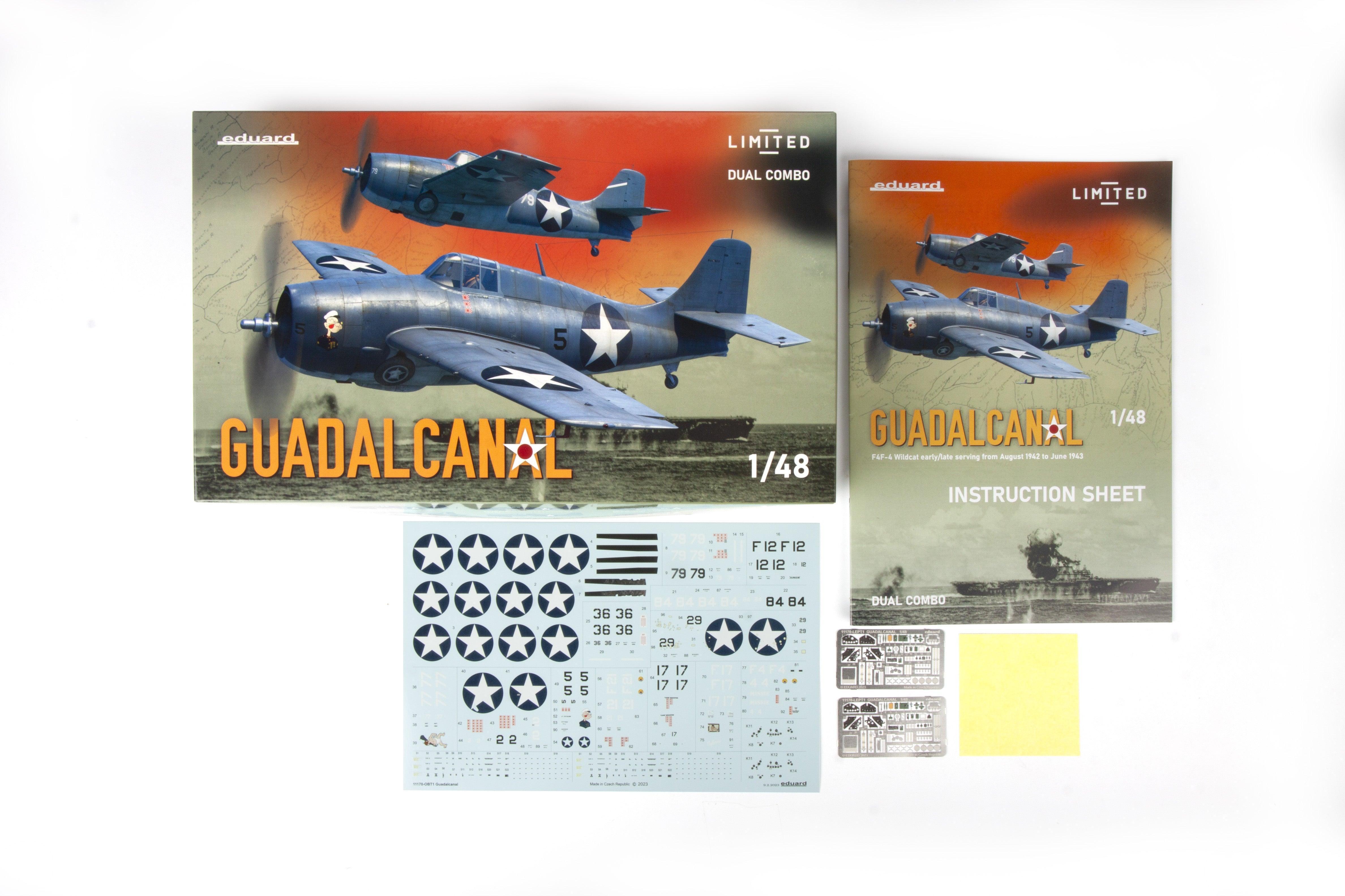 Eduard 11170 Guadalcanal F4F-4 Wildcat Early/Late Dual Combo 1/48 Model Kit - A-Z Toy Hobby