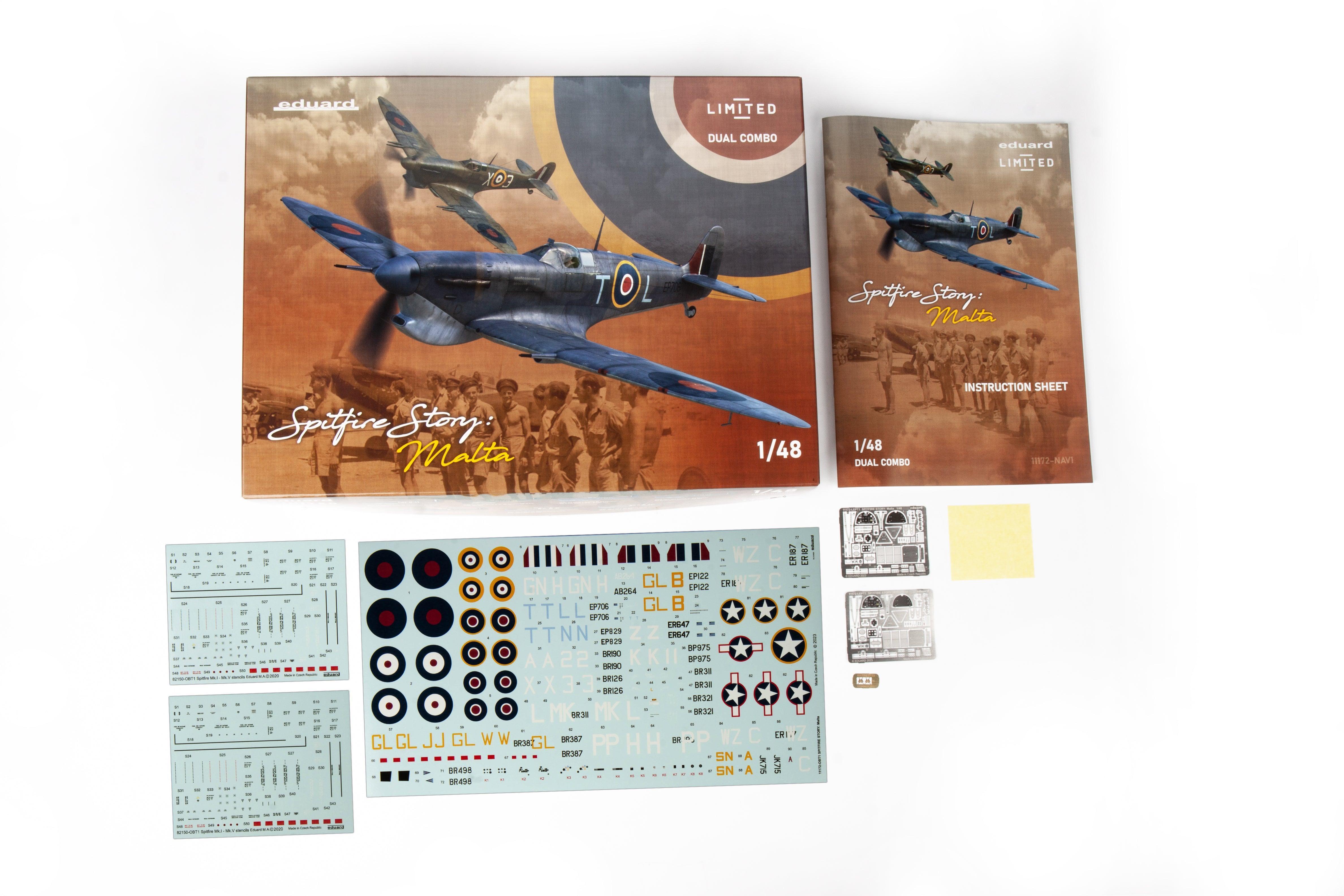 Eduard 11172 Spitfire Story: Malta Dual Combo Limited Edition 1/48 Model Kit - A-Z Toy Hobby