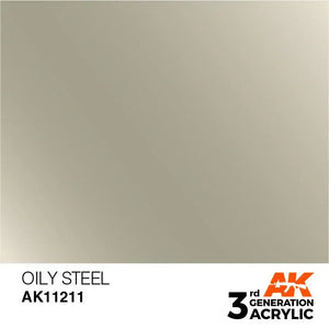AK Interactive AK11211 3G Oily Steel Acrylic Paint 17ml - A-Z Toy Hobby