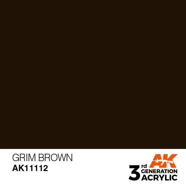 AK Interactive AK11112 3G Grim Brown Acrylic Paint 17ml - A-Z Toy Hobby