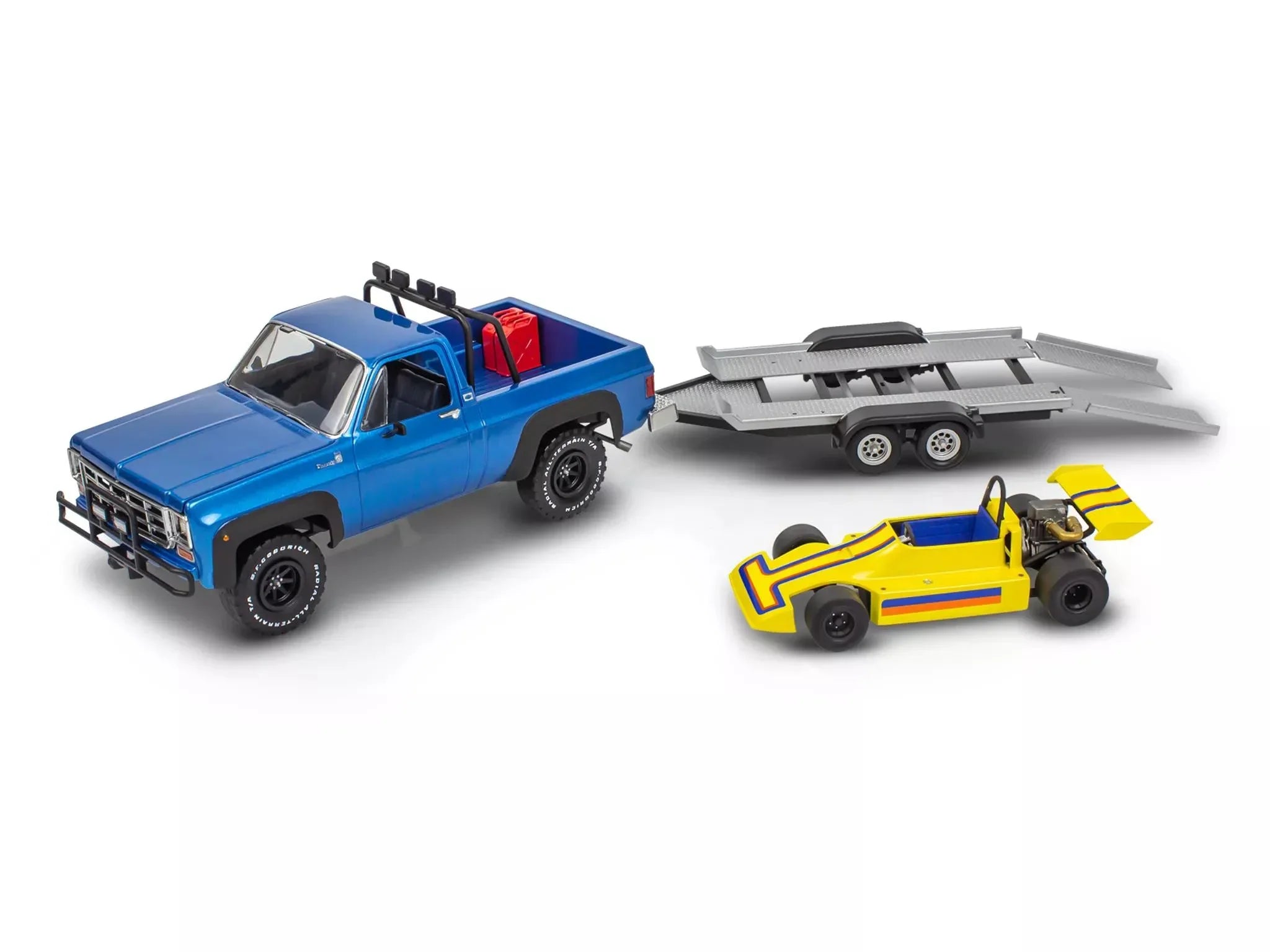 Revell 1978 Chevy Off-Road 4x4 with Malibu Grand Prix Virage & Trailer 1/25 Model Kit - A-Z Toy Hobby