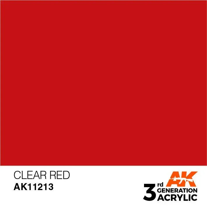 AK Interactive AK11213 3G Clear Red Acrylic Paint 17ml - A-Z Toy Hobby