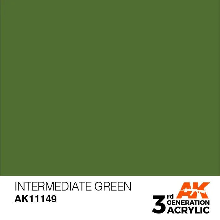 AK Interactive AK11149 3G Intermediate Green Acrylic Paint 17ml - A-Z Toy Hobby
