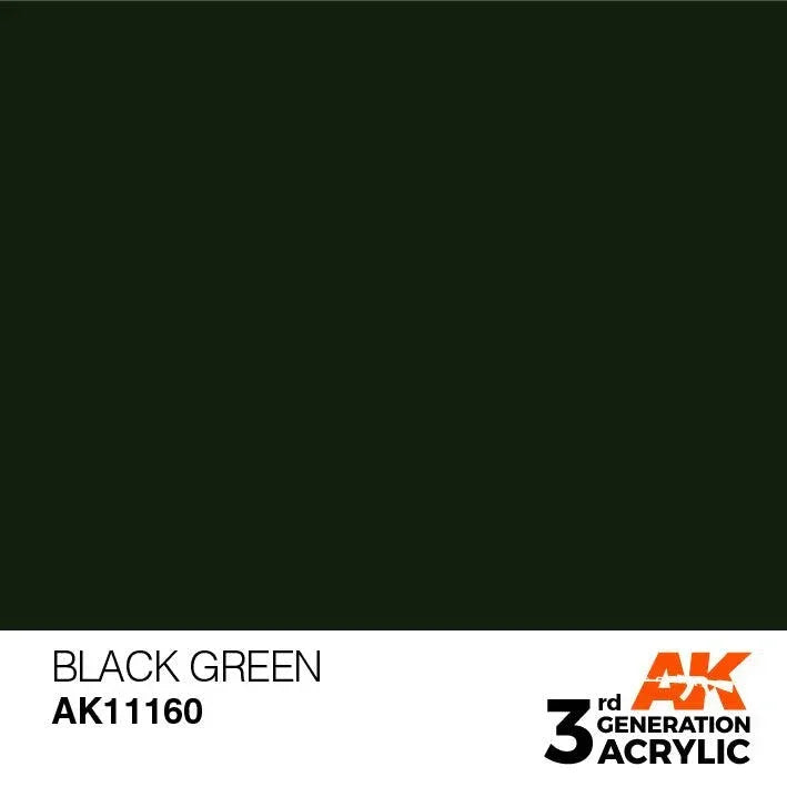 AK Interactive AK11160 3G Black Green Acrylic Paint 17ml - A-Z Toy Hobby