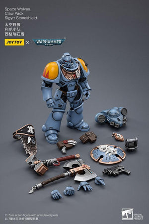 Joy Toy Warhammer 40K Space Wolves Claw Pack Sigyrr Stoneshield 1/18 Action Figure - A-Z Toy Hobby