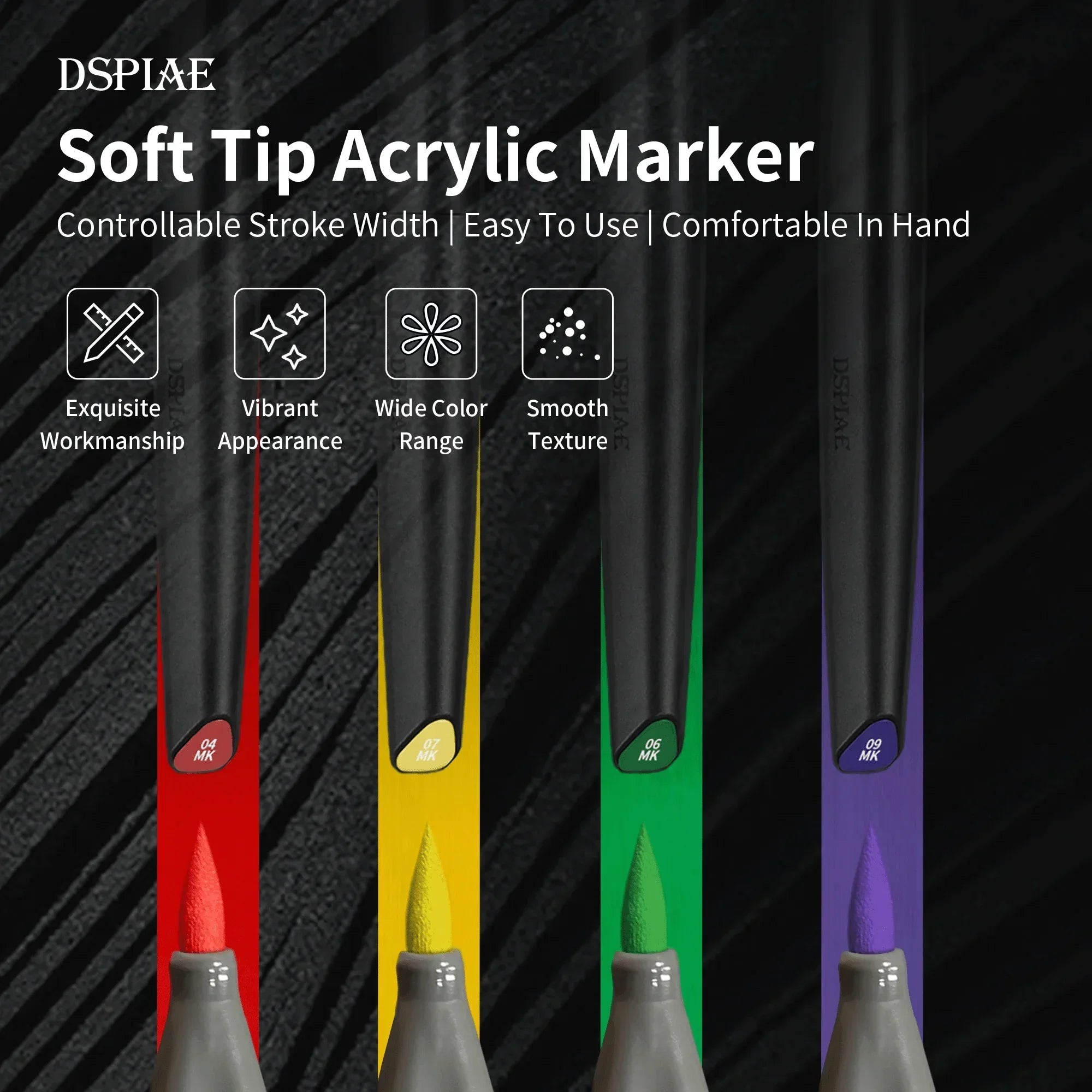 DSPIAE Soft Tip Marker Pure Black MK-01 - A-Z Toy Hobby