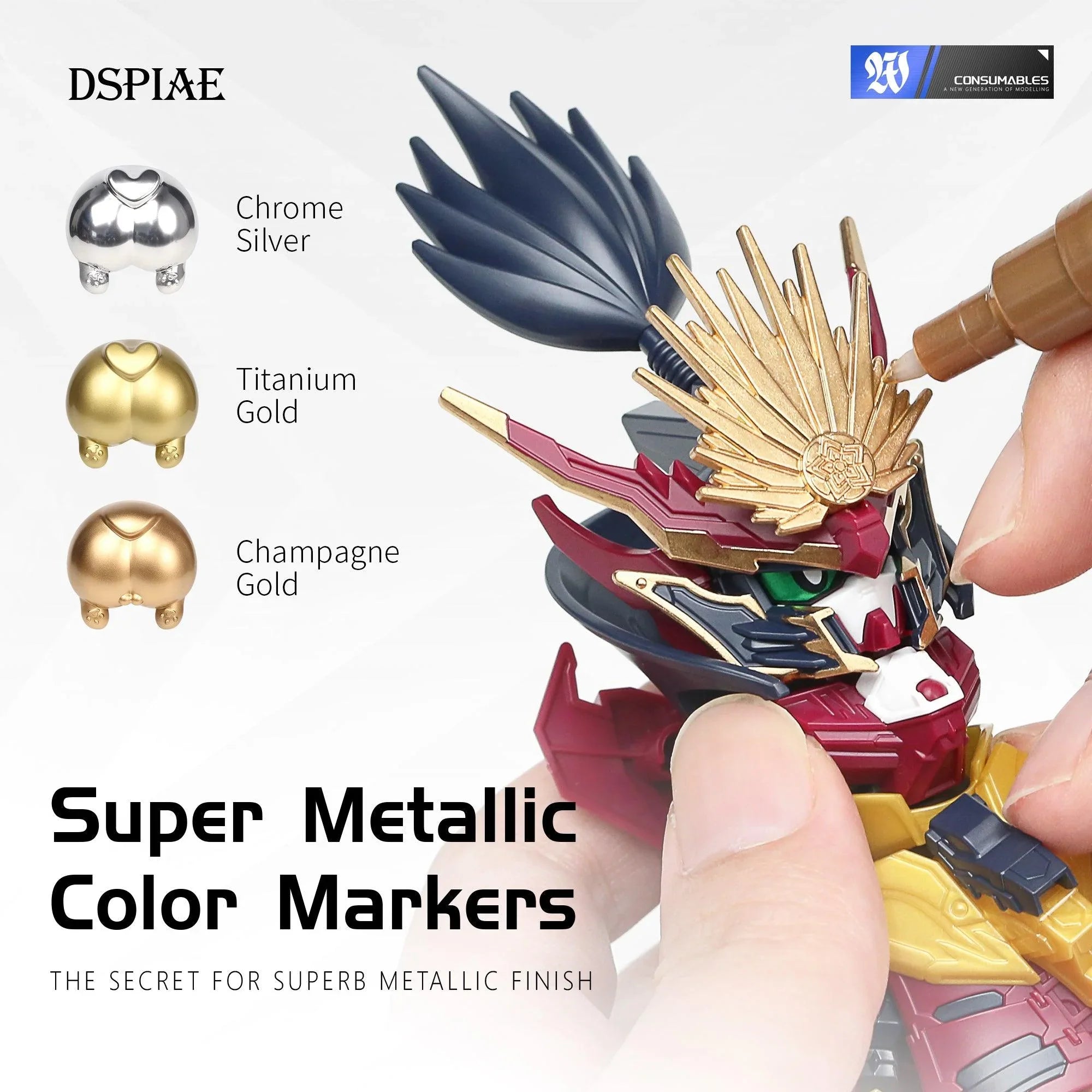 DSPIAE Super Metallic Color Marker Chrome Silver MKS-01 - A-Z Toy Hobby