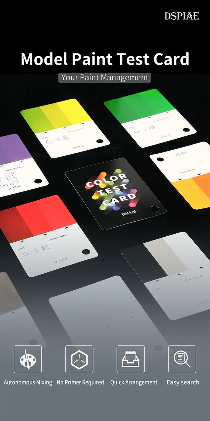 DSPIAE Paint Color Test Card CC-01 - A-Z Toy Hobby