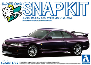Aoshima Snap Kit 21-MP Nissan R33 Skyline GT-R (Midnight Purple) 1/32 Model Kit - A-Z Toy Hobby