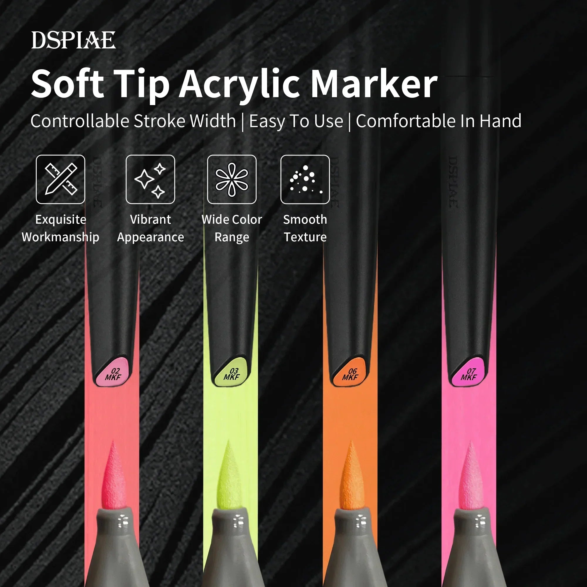 DSPIAE Soft Tip Marker Fluorescent Yellow MKF-03 - A-Z Toy Hobby