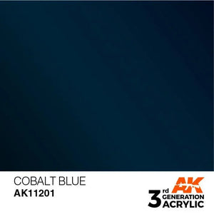 AK Interactive AK11201 3G Cobalt Blue Acrylic Paint 17ml - A-Z Toy Hobby