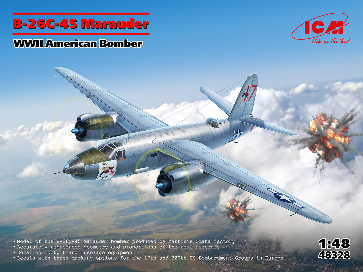 ICM 48328 B-26C-45 Marauder 1/48 Model Kit – A-Z Toy Hobby
