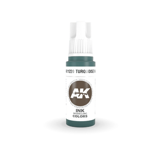 AK Interactive AK11220 3G Turquoise Ink Acrylic Paint 17ml - A-Z Toy Hobby