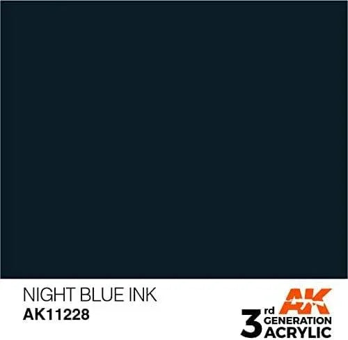AK Interactive AK11228 3G Night Blue Ink Acrylic Paint 17ml - A-Z Toy Hobby