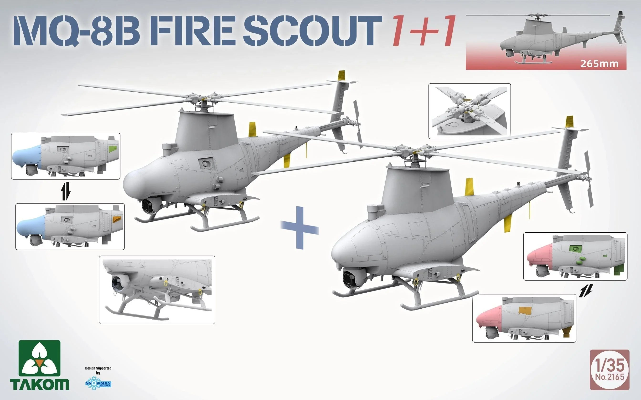 Takom 2165 MQ-8B Fire Scout 1+1 1/35 Model Kit - A-Z Toy Hobby