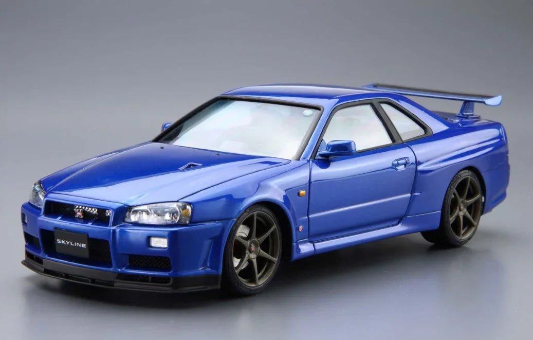 Aoshima 05858 2002 Nissan BNR34 Skyline GT-R V-spec 1/24 Model Kit - A-Z Toy Hobby