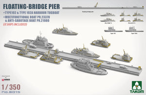 Takom 6015 Floating-Bridge Pier (8 Ships Included) 1/350 Model Kit - A-Z Toy Hobby