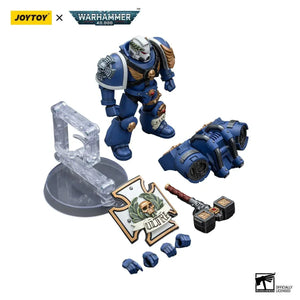 Joy Toy Warhammer 40K Ultramarines Vanguard Veteran with Thunder Hammer and Storm Shield 1/18 Action Figure - A-Z Toy Hobby
