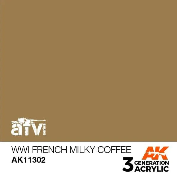 AK Interactive AK11302 3G AFV WWI French Milky Coffee Paint 17ml - A-Z Toy Hobby