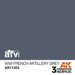 AK Interactive AK11303 3G AFV WWI French Artillery Gray Paint 17ml - A-Z Toy Hobby