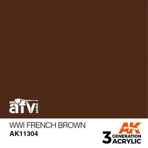 AK Interactive AK11304 3G AFV WWI French Brown Paint 17ml - A-Z Toy Hobby