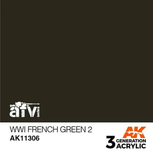 AK Interactive AK11306 3G AFV WWI French Green 2 Paint 17ml - A-Z Toy Hobby