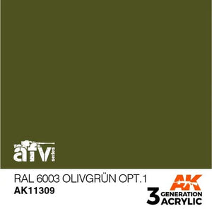 AK Interactive AK11309 3G AFV RAL 6003 Olivgrun opt.1 Paint 17ml - A-Z Toy Hobby