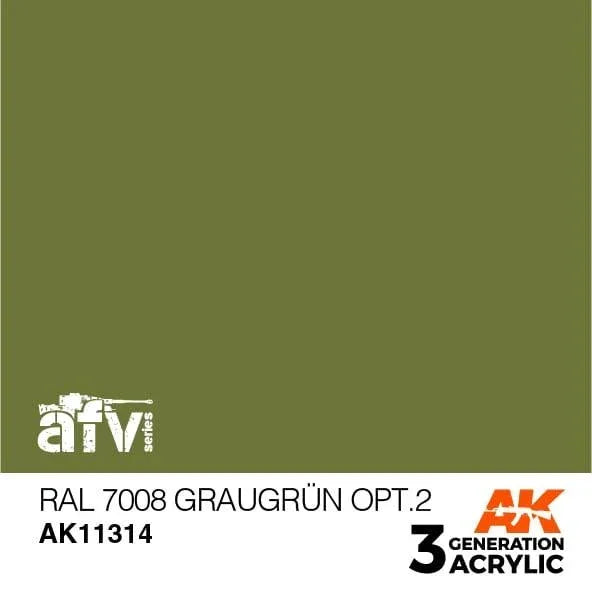 AK Interactive AK11314 3G AFV RAL 7008 Graugrun opt.2 Paint 17ml - A-Z Toy Hobby