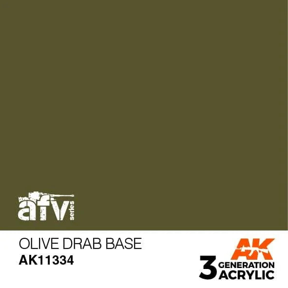 AK Interactive AK11334 3G AFV Olive Drab Base Paint 17ml - A-Z Toy Hobby