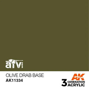 AK Interactive AK11334 3G AFV Olive Drab Base Paint 17ml - A-Z Toy Hobby