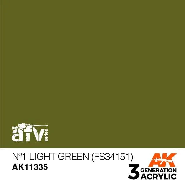 AK Interactive AK11335 3G AFV No1 Light Green (FS34151) Paint 17ml - A-Z Toy Hobby