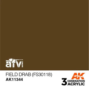 AK Interactive AK11344 3G AFV Field Drab (FS30118) Paint 17ml - A-Z Toy Hobby
