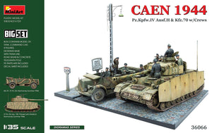 Miniart CAEN 1944 Pz.Kpfw.IV Ausf.H & Kfz.70 w/Crews. Big Set 1/35 Model Kit - A-Z Toy Hobby