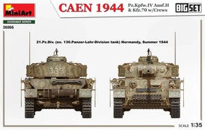 Miniart CAEN 1944 Pz.Kpfw.IV Ausf.H & Kfz.70 w/Crews. Big Set 1/35 Model Kit - A-Z Toy Hobby
