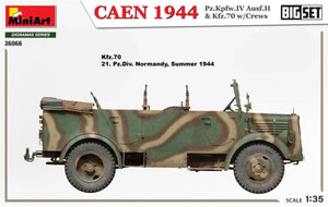 Miniart CAEN 1944 Pz.Kpfw.IV Ausf.H & Kfz.70 w/Crews. Big Set 1/35 Model Kit - A-Z Toy Hobby