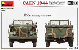 Miniart CAEN 1944 Pz.Kpfw.IV Ausf.H & Kfz.70 w/Crews. Big Set 1/35 Model Kit - A-Z Toy Hobby