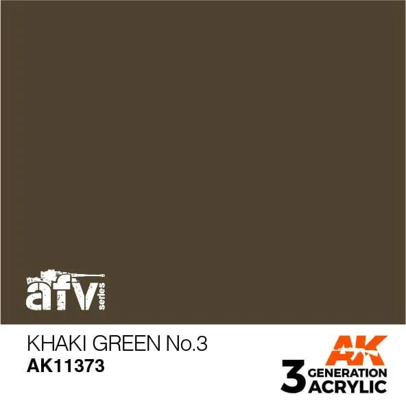 AK Interactive AK11373 3G AFV Khaki green No.3 Paint Paint 17ml - A-Z Toy Hobby