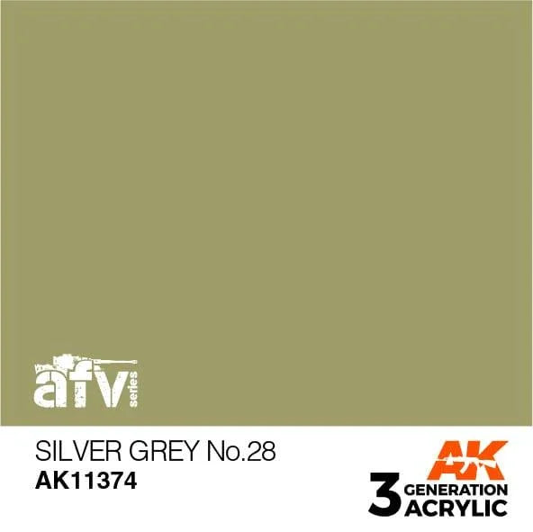 AK Interactive AK11374 3G AFV Silver Gray No.28 Paint 17ml - A-Z Toy Hobby