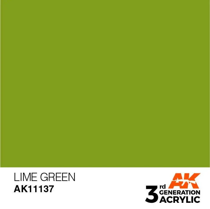 AK Interactive AK11137 3G Lime Green Acrylic Paint 17ml - A-Z Toy Hobby