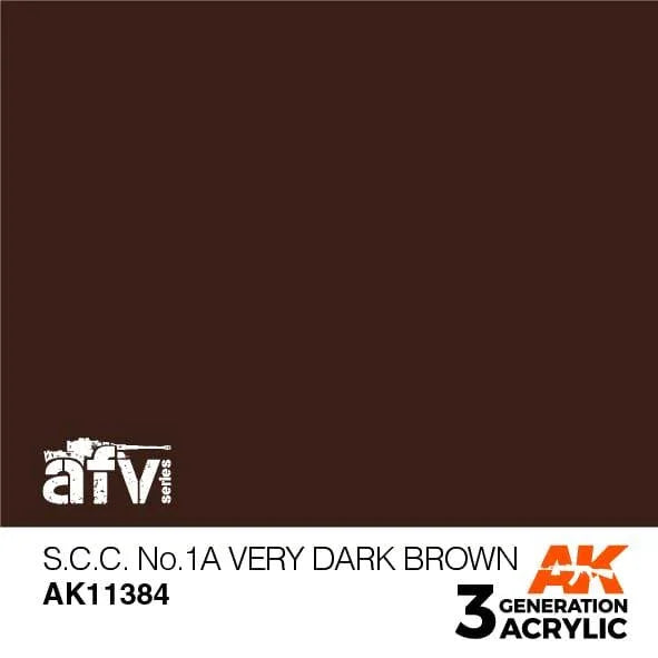 AK Interactive AK11384 3G AFV S.C.C. No.1A Very Dark Brown Paint 17ml - A-Z Toy Hobby