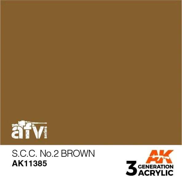 AK Interactive AK11385 3G AFV S.C.C. No.2 Brown Paint 17ml - A-Z Toy Hobby